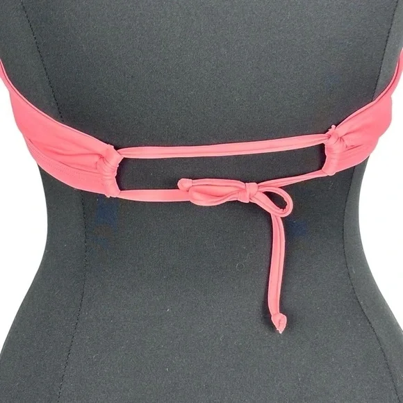 LOVERS AND FRIENDS HOT SUMMER TOP HOT APRICOT HALTER METALLIC RING BIKINI TOP - Picture 8 of 11